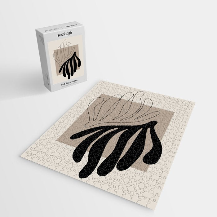 Matisse line leaf poster, abstract modern art, framed matisse print, eclectic plant wall decor Jigsaw Puzzle Gallery Image 2
