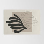 Matisse line leaf poster, abstract modern art, framed matisse print, eclectic plant wall decor Rug Gallery Image 2