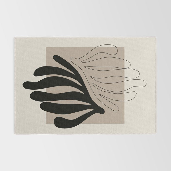Matisse line leaf poster, abstract modern art, framed matisse print, eclectic plant wall decor Rug Gallery Image 2