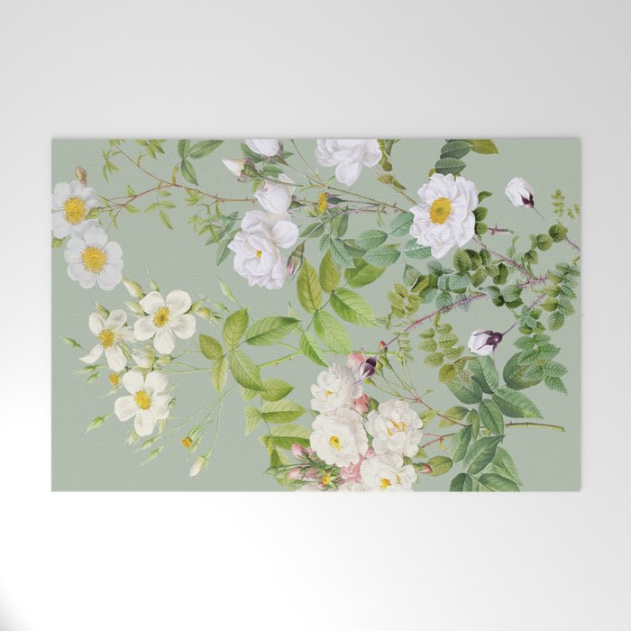 Purest Bloom Botanical Collage Welcome Mat Gallery Image 1