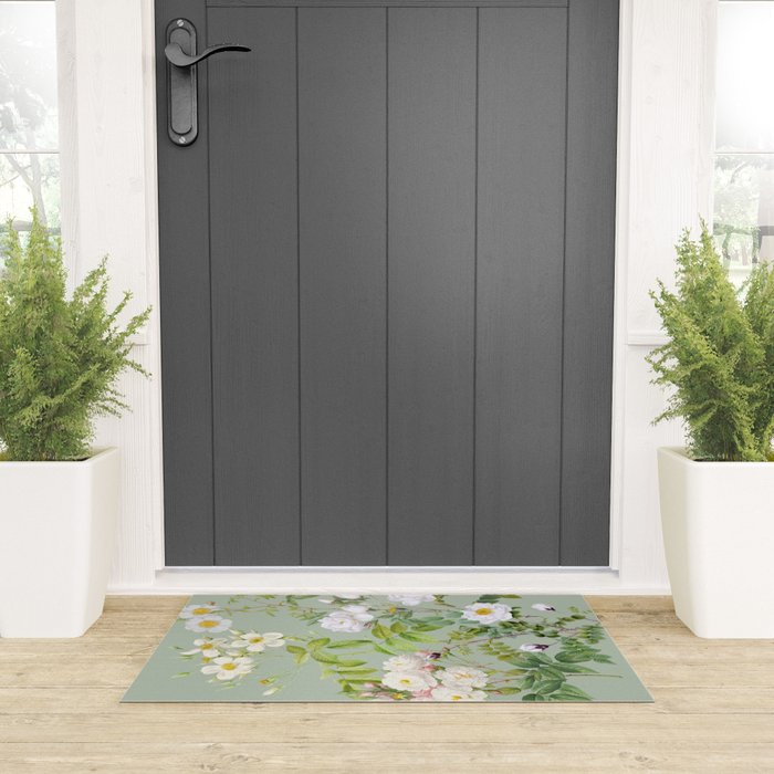 Purest Bloom Botanical Collage Welcome Mat Gallery Image 3