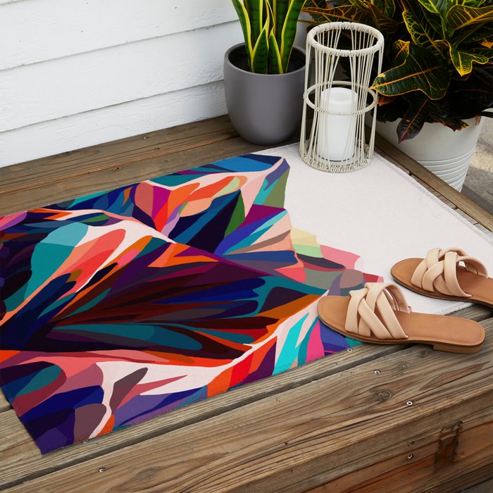 Mountains sunset warm Outdoor Rug Gallery Image 2