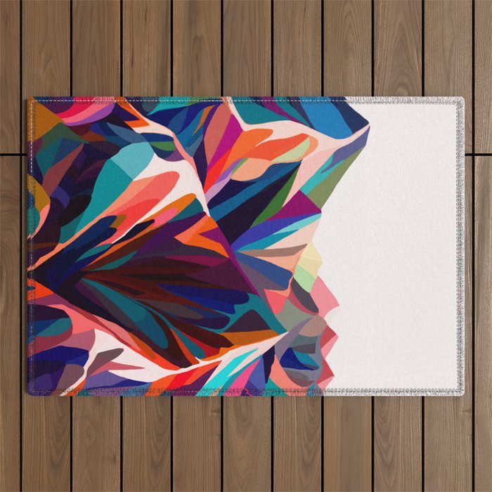 Mountains sunset warm Outdoor Rug Gallery Image 1