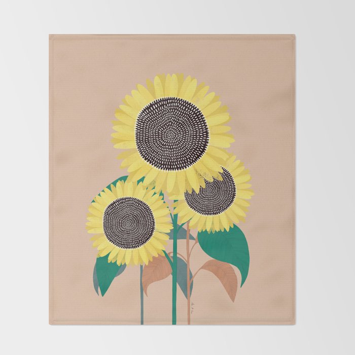 Sunflowers Throw Blanket Gallery Image 2