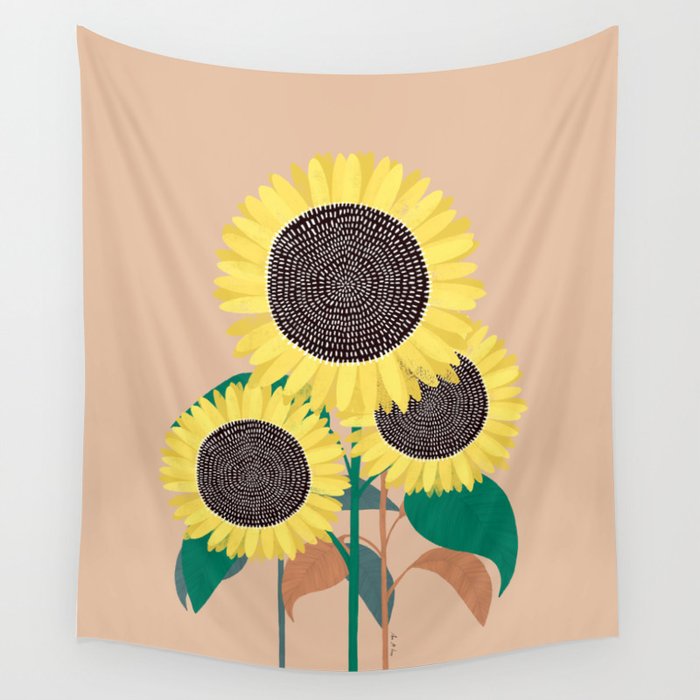 Sunflowers Wall Tapestry Gallery Image 1