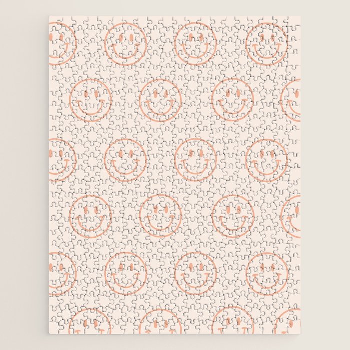 Beige/Peach Smiley Pattern Jigsaw Puzzle Gallery Image 1