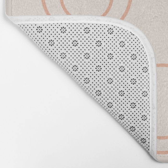 Beige/Peach Smiley Pattern Bath Mat Gallery Image 2