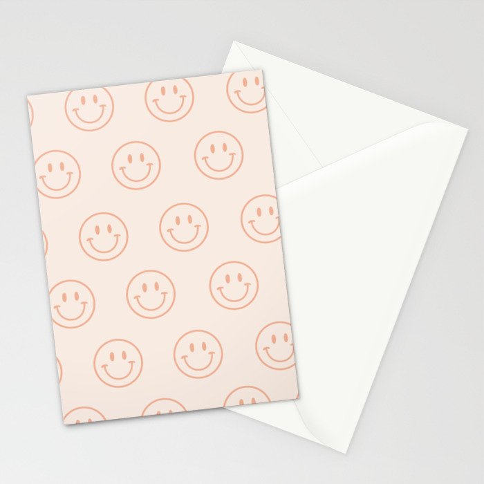 Beige/Peach Smiley Pattern Stationery Card Gallery Image 2