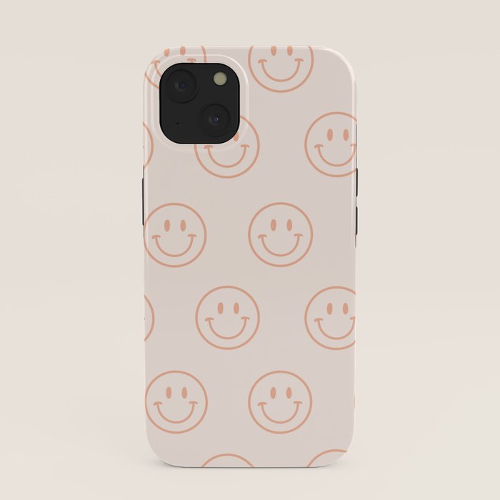 Beige/Peach Smiley Pattern iPhone Case Gallery Image 37