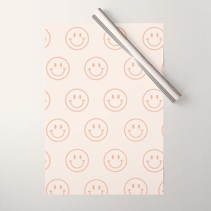 Beige/Peach Smiley Pattern Wrapping Paper Gallery Image 1