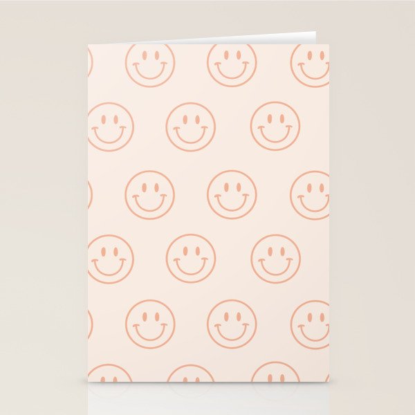 Beige/Peach Smiley Pattern Stationery Card Gallery Image 2