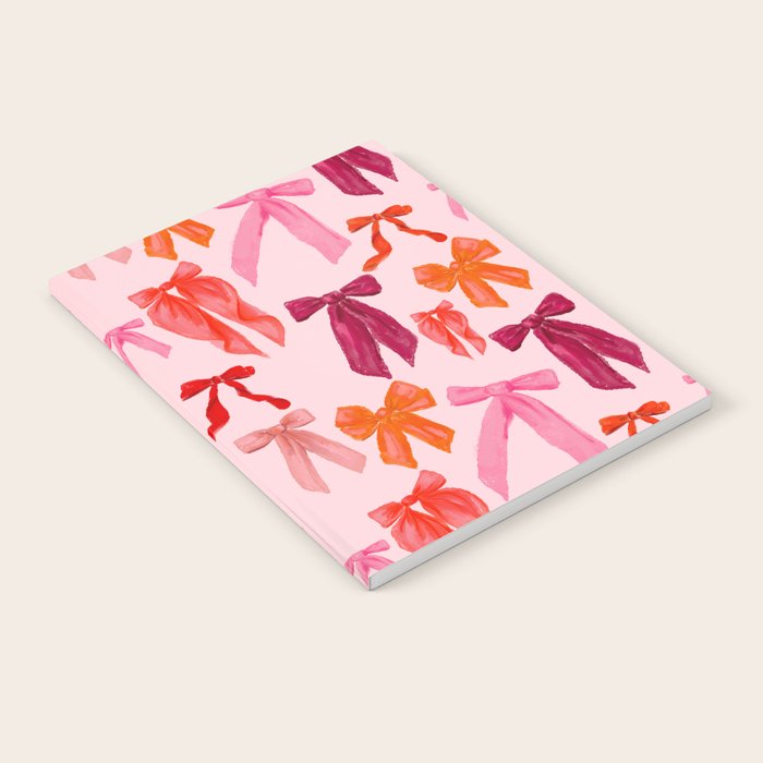 Vibrant Red Watercolor Bow  Notebook Gallery Image 1