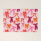 Vibrant Red Watercolor Bow  Welcome Mat Gallery Image 1