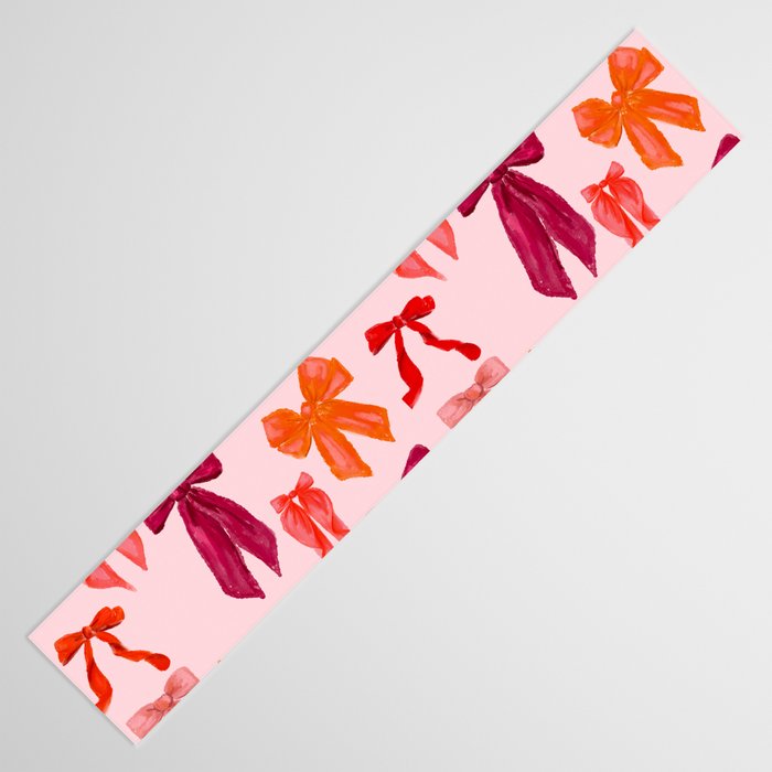 Vibrant Red Watercolor Bow  Table Runner Gallery Image 3