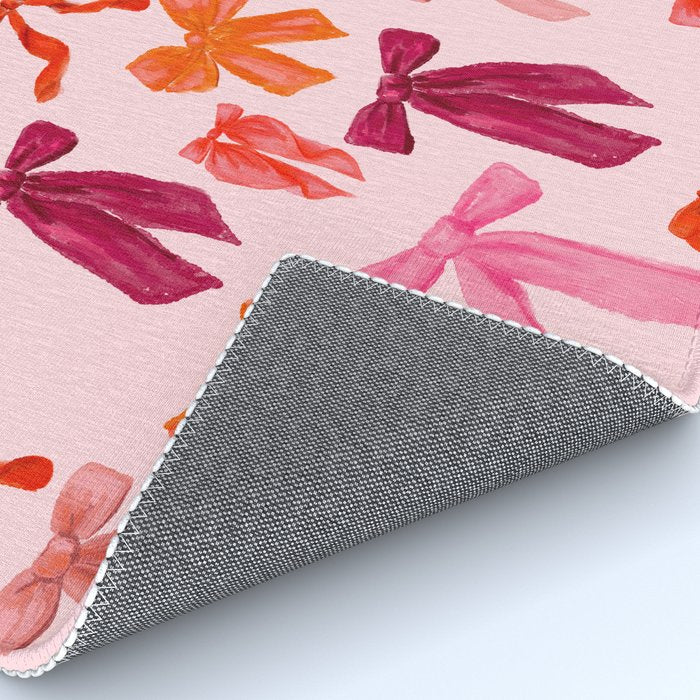 Vibrant Red Watercolor Bow  Rug Gallery Image 4