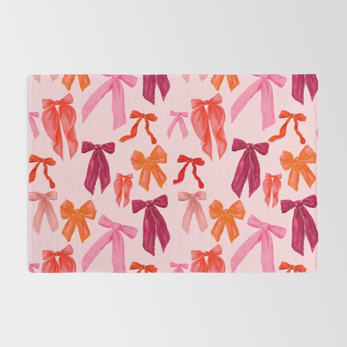 Vibrant Red Watercolor Bow  Rug Gallery Image 2