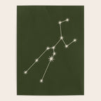 Taurus Zodiac Star Constellation Line Art Moss Green Poster Gallery Image 4
