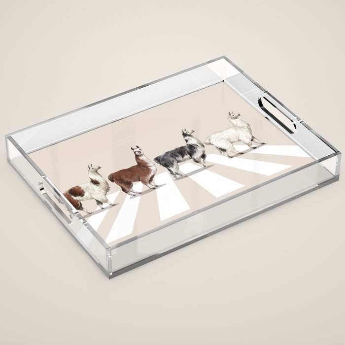 Llama The Abbey Road #2 Acrylic Tray Gallery Image 1
