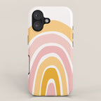 Abstract Shapes 94 in Mustard Yellow and Pale Pink (Rainbow Abstraction) iPhone Case Gallery Image 1