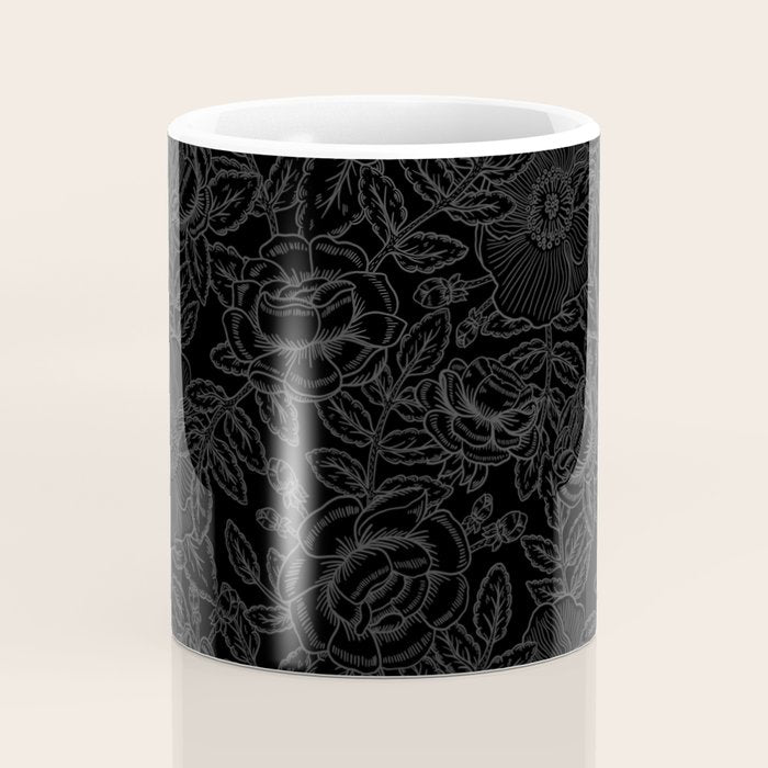 Gothic Country Rose in Black Coffee Mug Gallery Image 4