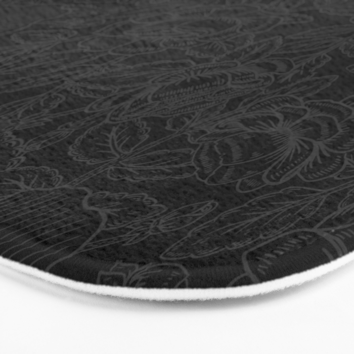 Gothic Country Rose in Black Bath Mat Gallery Image 3