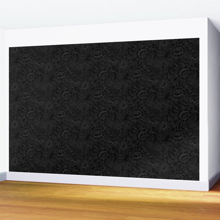 Gothic Country Rose in Black Wall Mural Gallery Image 2