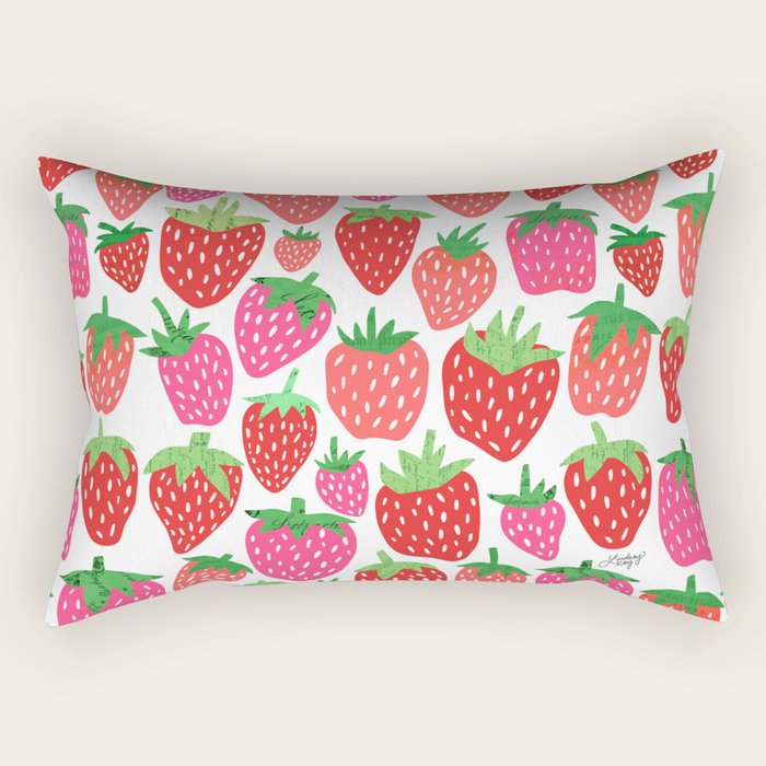 Strawberries Rectangular Pillow Gallery Image 1