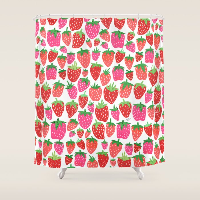 Strawberries Shower Curtain Gallery Image 1