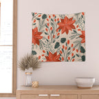 xmas poinsettia Wall Tapestry Gallery Image 2