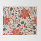 xmas poinsettia Throw Blanket Gallery Image 2