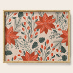 xmas poinsettia Serving Tray Gallery Image 1