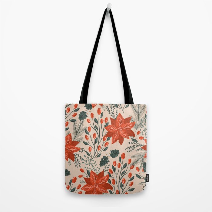 xmas poinsettia Tote Bag Gallery Image 2