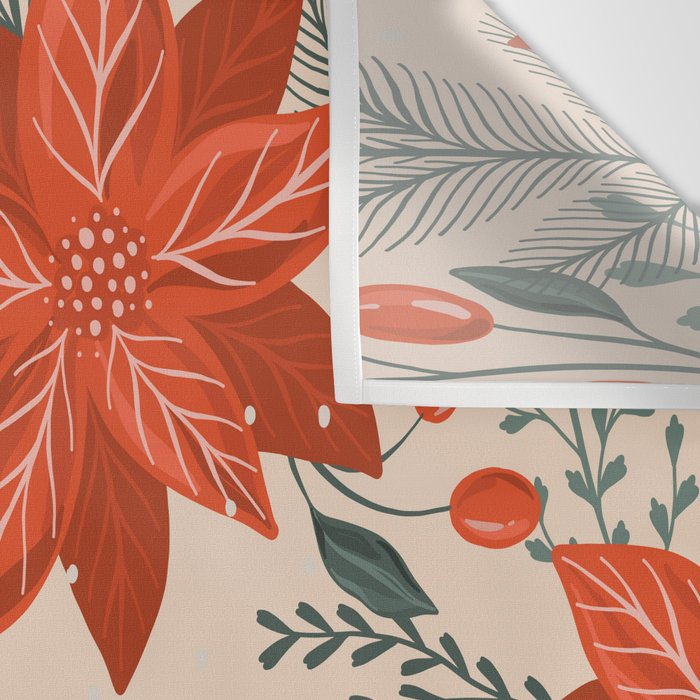 xmas poinsettia Wall Tapestry Gallery Image 3