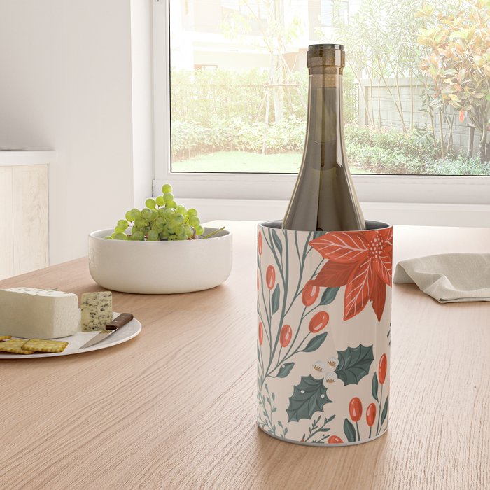 xmas poinsettia Wine Chiller Gallery Image 4