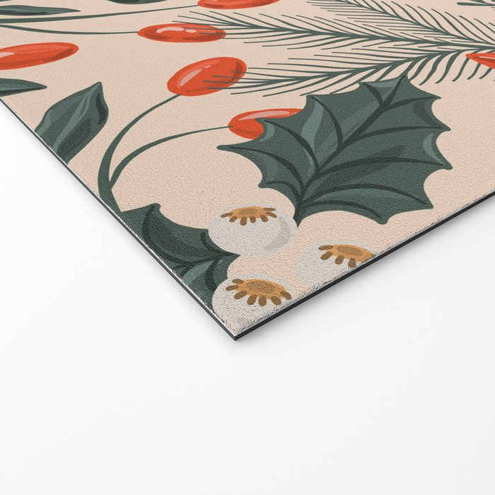 xmas poinsettia Welcome Mat Gallery Image 2