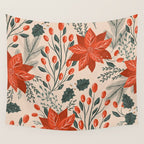 xmas poinsettia Wall Tapestry Gallery Image 4