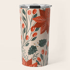 xmas poinsettia Travel Mug Gallery Image 1