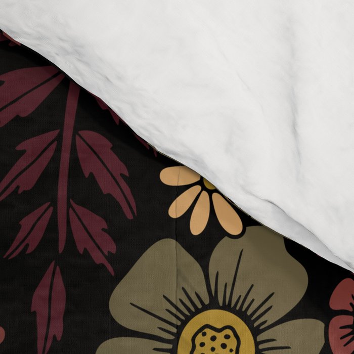 Classy Burgundy, Cream & Sage Green Floral Pattern Comforter Gallery Image 4