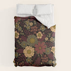 Classy Burgundy, Cream & Sage Green Floral Pattern Comforter Gallery Image 6