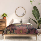 Classy Burgundy, Cream & Sage Green Floral Pattern Comforter Gallery Image 3
