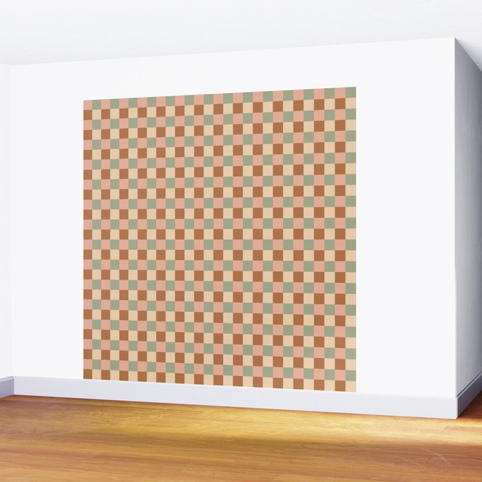 Checkered Multicolor Pattern XXV Western Summer Wall Mural Gallery Image 2