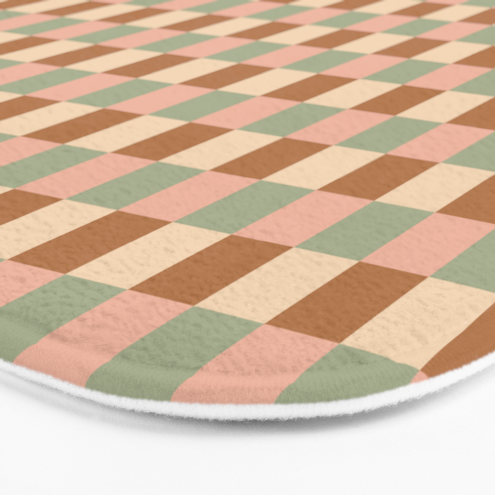 Checkered Multicolor Pattern XXV Western Summer Bath Mat Gallery Image 3