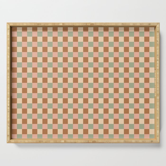 Checkered Multicolor Pattern XXV Western Summer Serving Tray Gallery Image 1