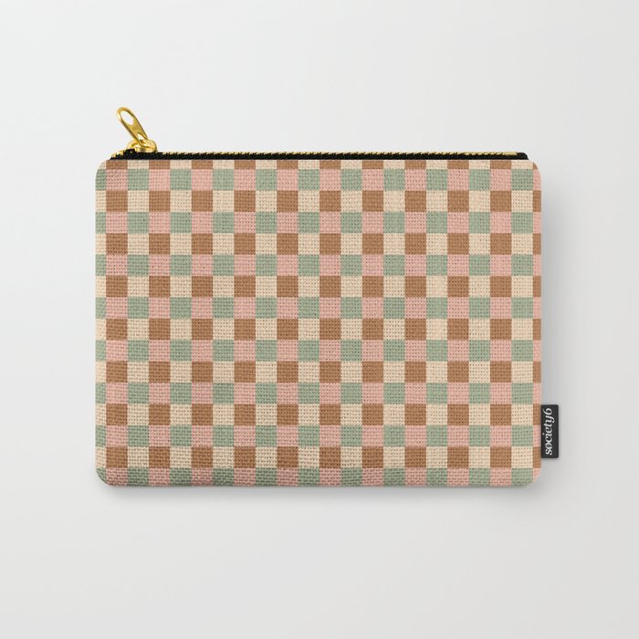 Checkered Multicolor Pattern XXV Western Summer Carry All Pouch Gallery Image 1