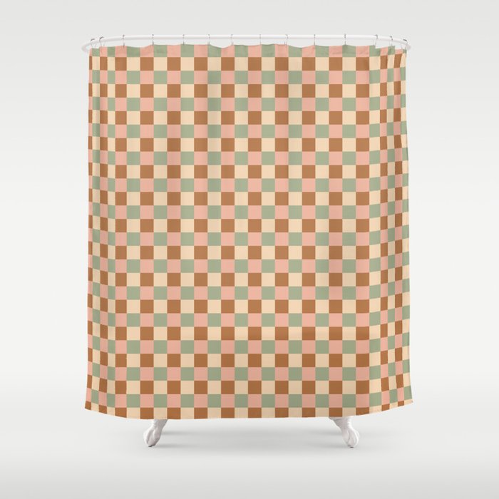 Checkered Multicolor Pattern XXV Western Summer Shower Curtain Gallery Image 1