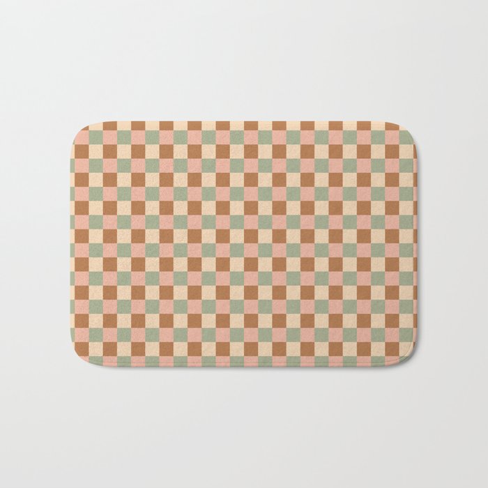 Checkered Multicolor Pattern XXV Western Summer Bath Mat Gallery Image 1