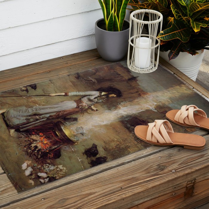 John William Waterhouse The Magic Circle Outdoor Rug Gallery Image 2