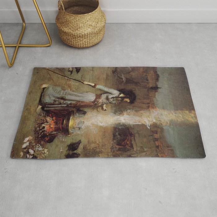 John William Waterhouse The Magic Circle Rug Gallery Image 1