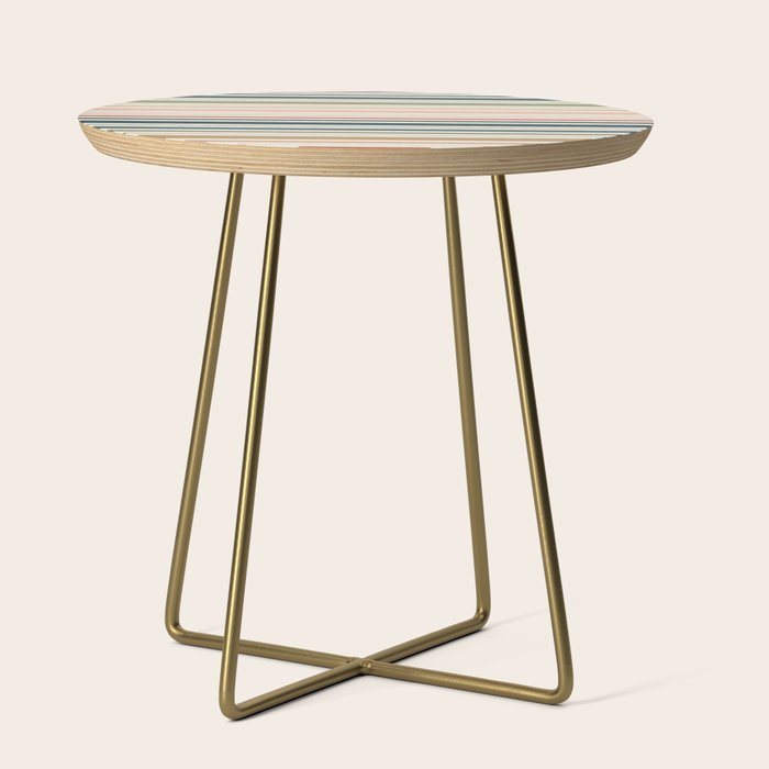 Green Boho Stripes Side Table Gallery Image 1
