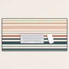 Green Boho Stripes Desk Mat Gallery Image 1